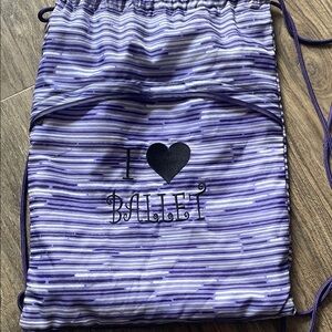 Purple Ballet Drawstring Bag